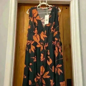 Thakoon Floral Deep-V Neck Maxi Dress Black Size 2 & Size 8 NWT